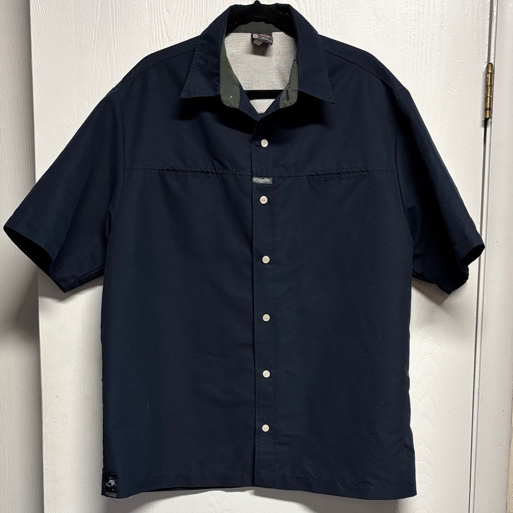 Osiris Men's Casual Button Down Shirt - Navy Blue